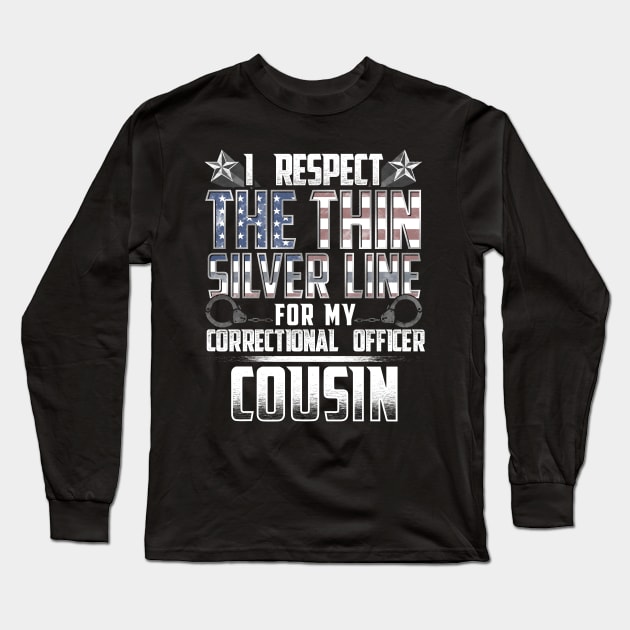 Correctional Office Cousin Thin Silver Line Long Sleeve T-Shirt by wheedesign